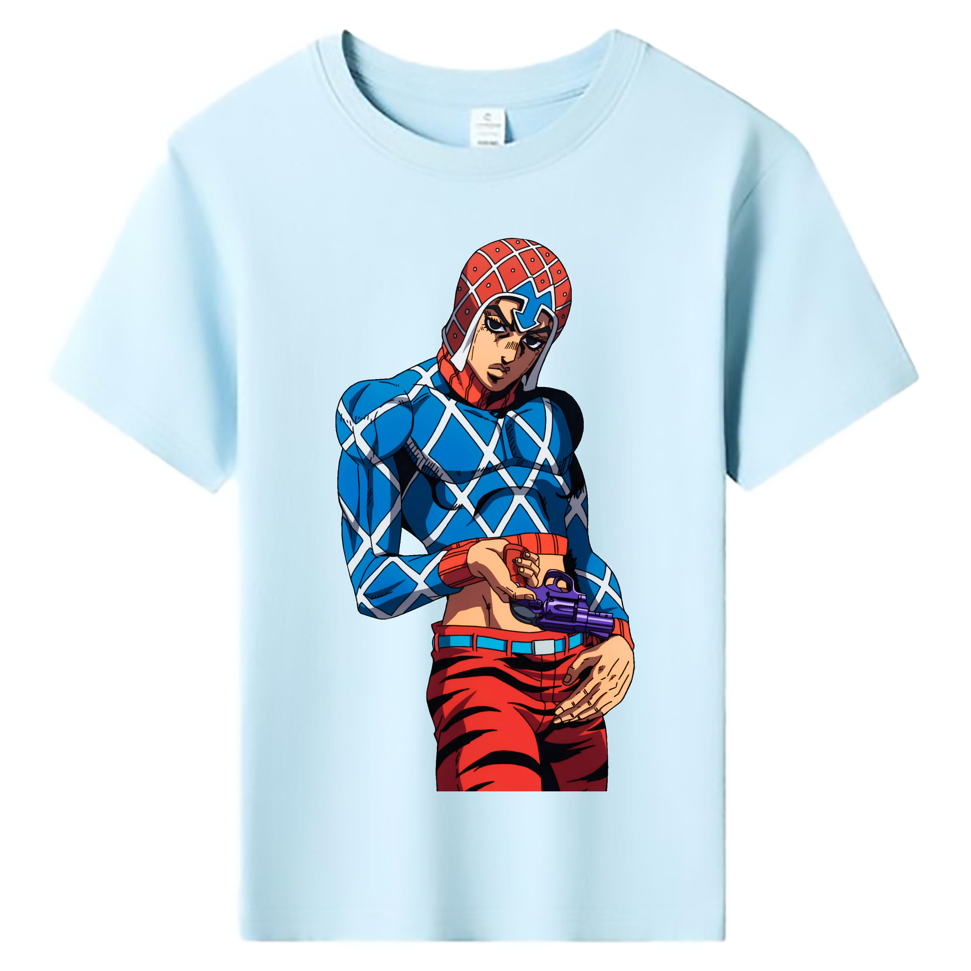 （画像用） ジョジョの奇妙な冒険 グイード?ミスタ JoJo's Bizarre Adventure Guido Mista 綿100％キッズTシャツ（フロントプリント）
